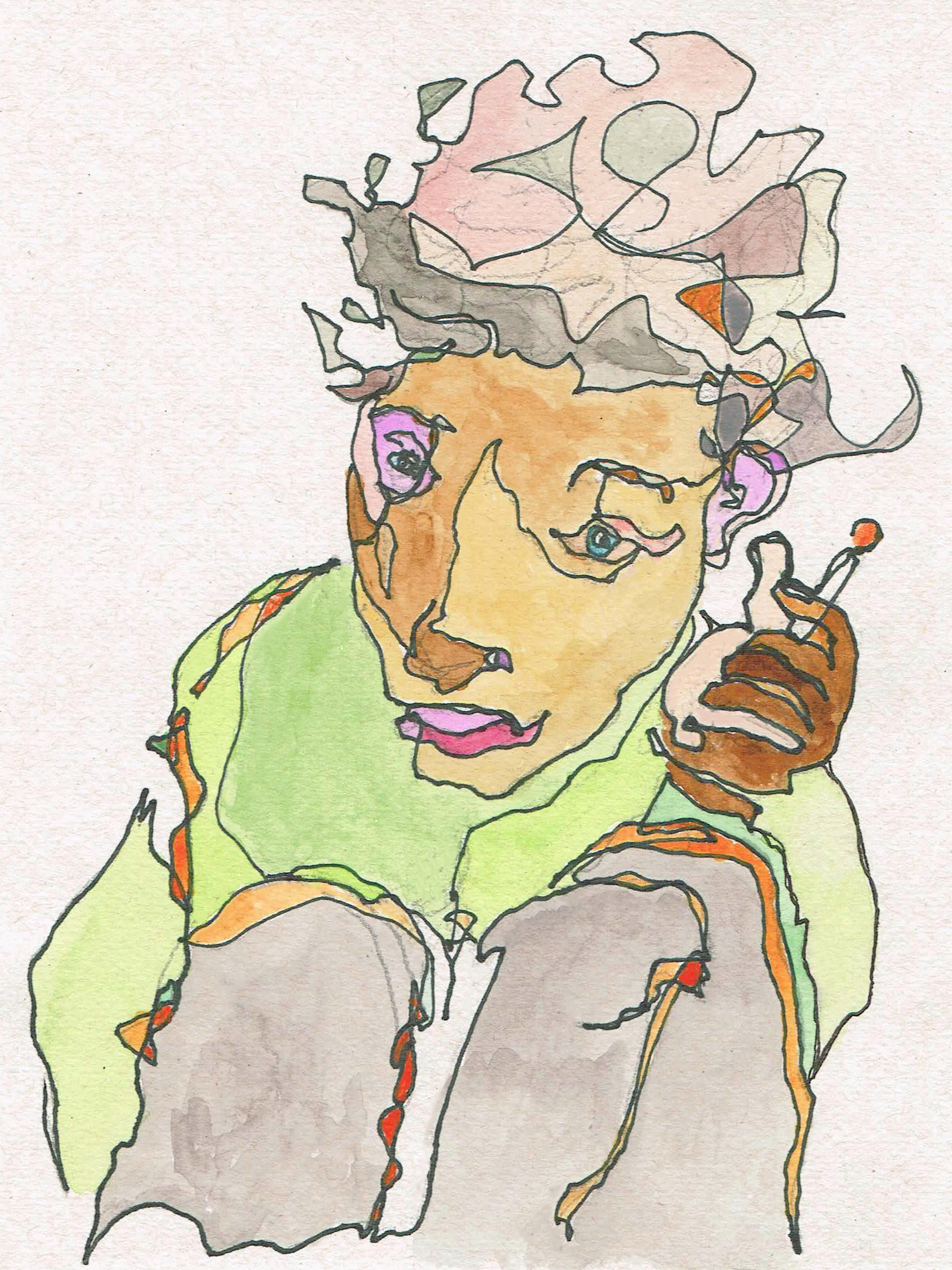 Frau cigarette - Fine art print