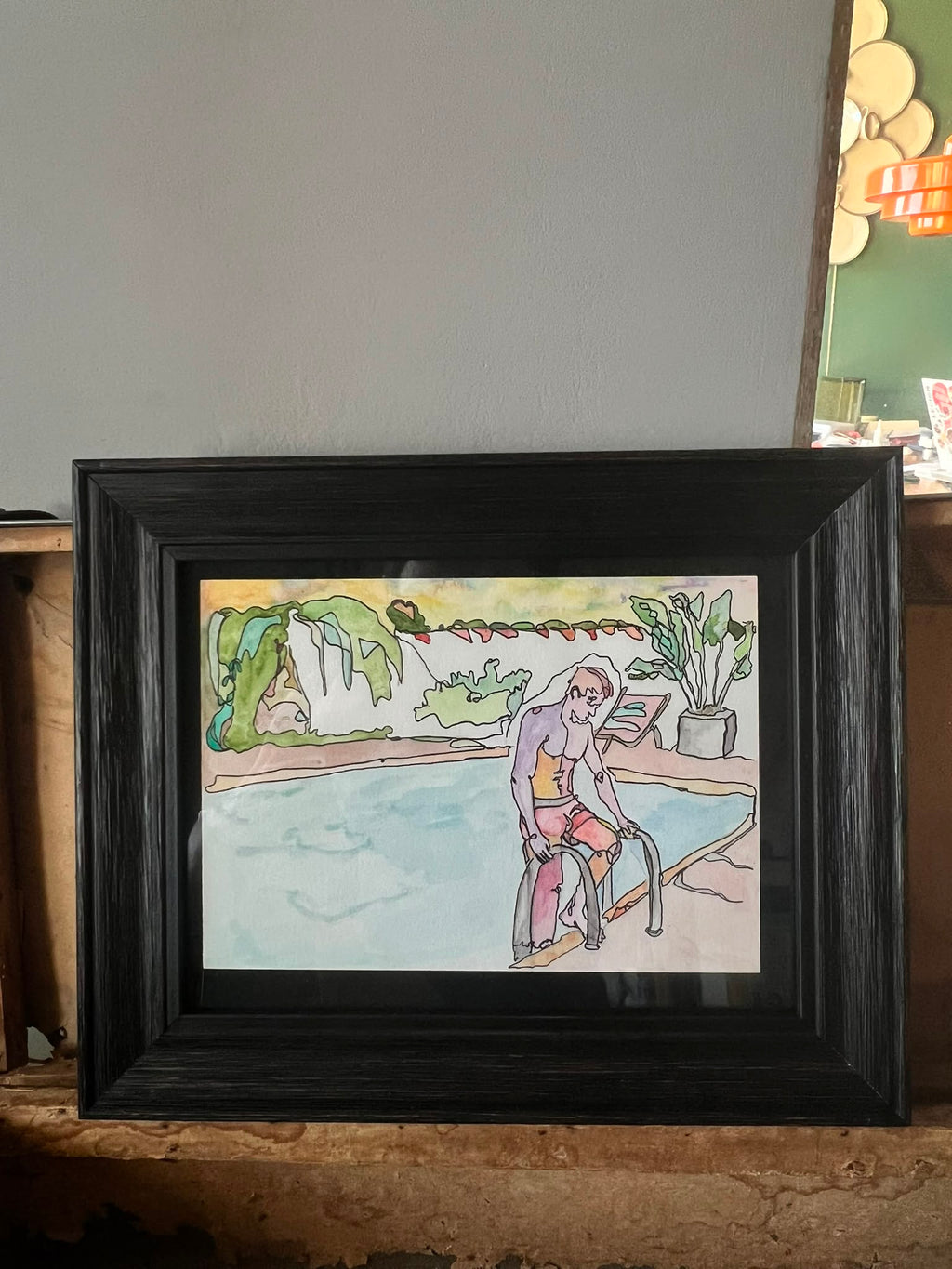 Piscine en été - Original artwork