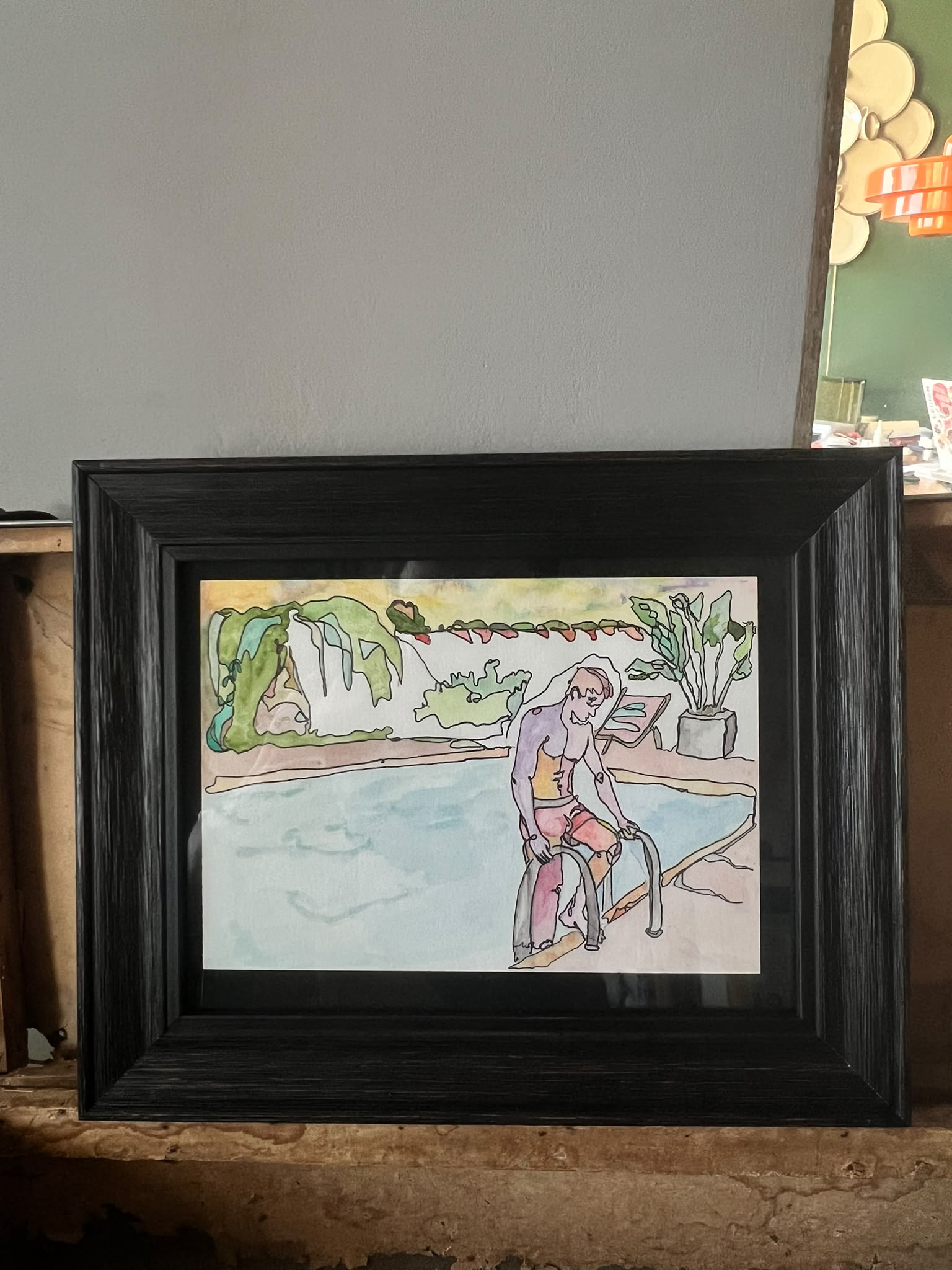Piscine en été - Original artwork